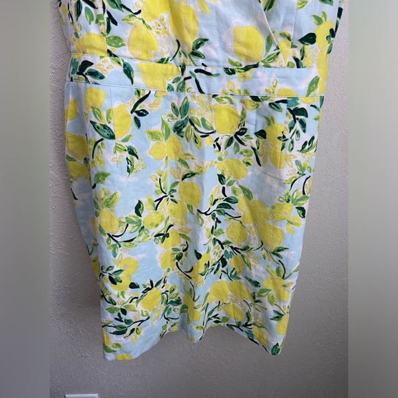 NWOT 1901 Nordstrom Tie Front Lemon Print Faux Wrap Mini Sleeveless Dress Sz XL - Picture 14 of 16